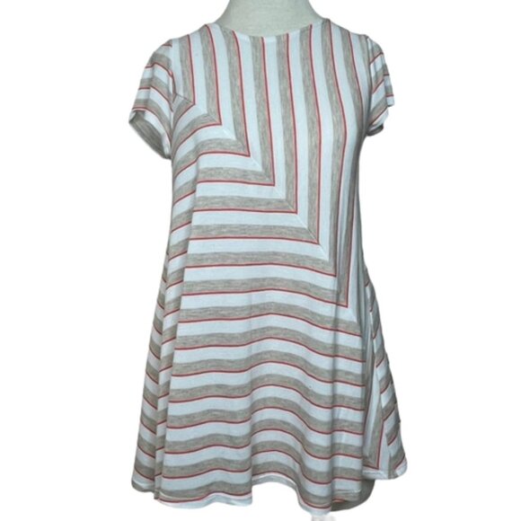 Anthropologie Puella  angled stripes Swing tee tunic top - Picture 9 of 10